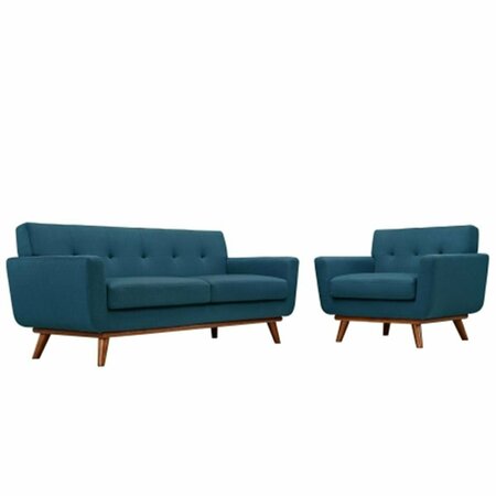 EAST END IMPORTS Engage Armchair and Loveseat Set of 2- Azure EEI-1346-AZU